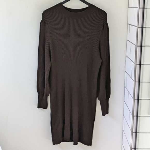 Banana Republic Long Puff Sleeve Ribbed Sweater Dress Size XL - Picture 2 of 8